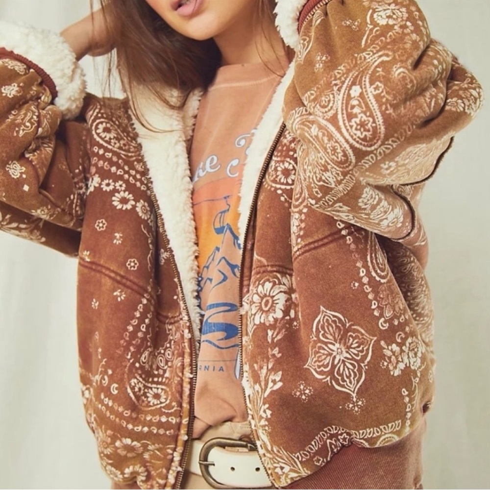 Free people Brown Paisley Women's Jacket
